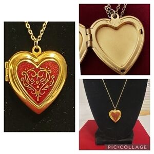 MMA 1984 Signed Heart Locket Necklace